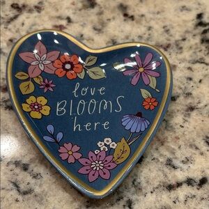 Heart-Shaped Floral Trinket Dish
